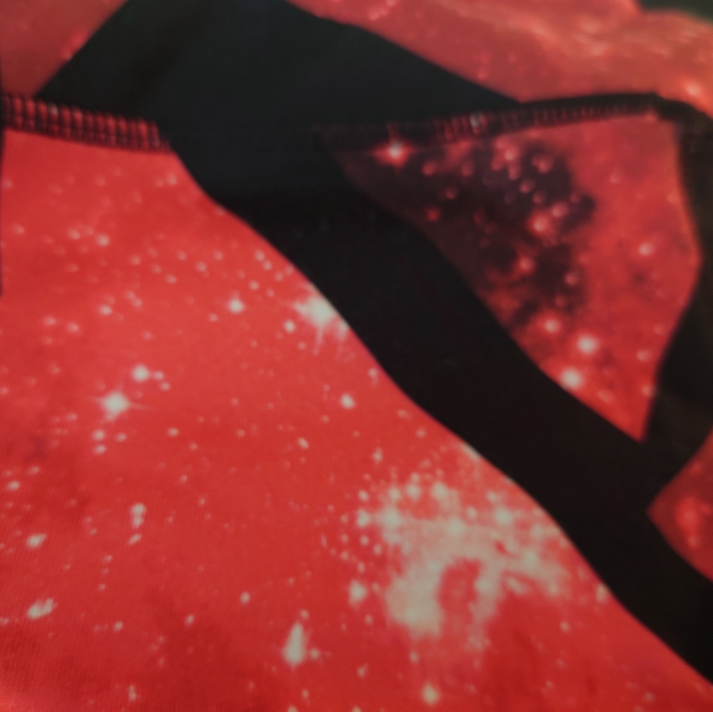 NWOT Red Galaxy Black Stars ALO YOGA Regular Rise Goddess Airbrush Leggings - S - Picture 7 of 7